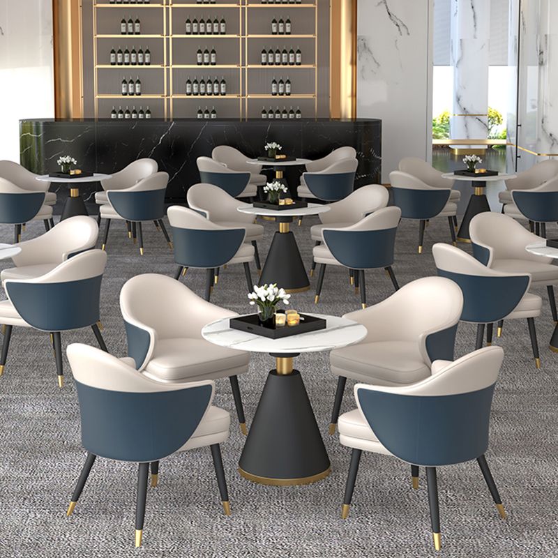 Minimalist Round Sintered Stone Dining Table White Kitchen Dining Table with Pedestal Base Clearhalo ' dining_table' 'Dining Tables & Seating' 'Dining Tables' 'furn' 'furn_dining_table' 'Furniture' 'furniture_dining_table' 'Kitchen & Dining Furniture' 'kitchen&dining_furn' 'kitchen' 'kitchen_dining_table' 1200x1200_4cdcaad9-69d8-42a1-9989-64646cde5398