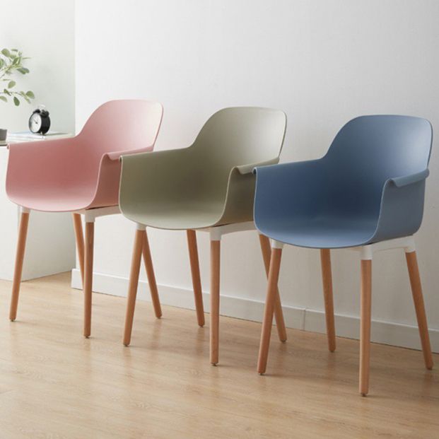 Scandinavian Wood Kitchen Dining Room Arm Chair Solid Back Chair Clearhalo 'Dining Chairs' 'Dining Tables & Seating' 'dining_chair' 'Furniture' 'furniture_dining_chair' 'Kitchen & Dining Furniture' 1200x1200_4cdcea7b-f670-40d5-bd1f-c785bc6a7baa