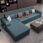 Square Arms Sectional Faux Leather/Linen Blend Sofa and Chaise for Apartment Clearhalo 'furn' 'furn_sectionals' 'Furniture' 'furniture_sectionals' 'kitchen' 'kitchen_sectionals' 'Living Room Furniture' 'Sectionals' 1200x1200_4cddee58-6abb-4439-9526-2d2f57fcab93