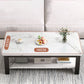 Table de cocktail rectangulaire à 4 pieds, table basse simple contemporaine avec étagère
