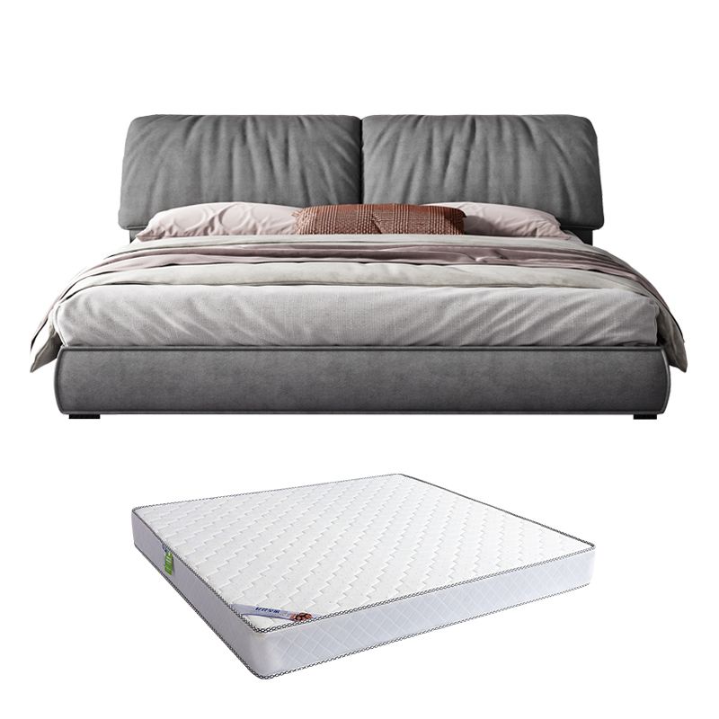 Modern Style Upholstered Headboard Grey Imitation Leather Bed Clearhalo 'Bedroom Furniture' 'Beds' 'furn' 'furn_beds' 'Furniture' 1200x1200_4cde88fe-2f41-4c31-a158-b3f5b767ccbb