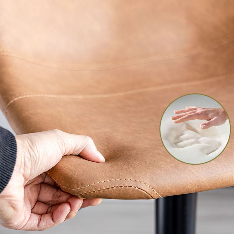 Contemporary Adjustable Footrest Barstool Matte Finish Leather Stool Clearhalo 'Bar Furniture' 'Bar Stools' 'bar_stools' 'furn' 'furn_bar_stools' 'Furniture' 'furniture_bar_stools' 'Kitchen & Dining Furniture' 1200x1200_4cdeabce-9c70-4a1c-a5dc-3589cd878d54