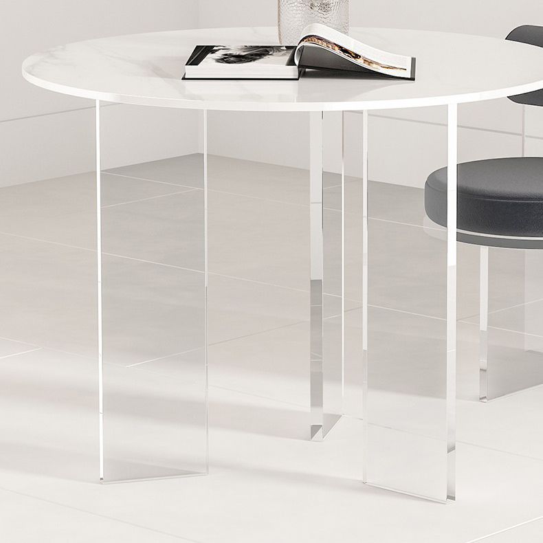 Pièces modernes 1/2/3/5 Pièces à manger Table à manger en pierre ronde pour café