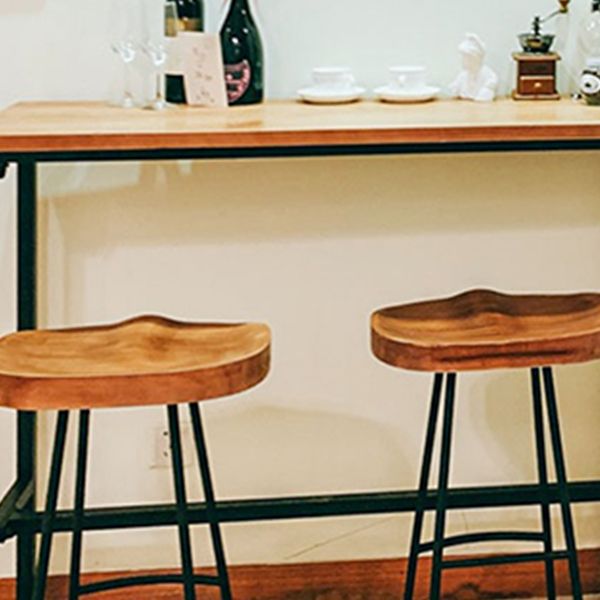 Contemporary Bar Stools Armless Dining Stools with Metal Base