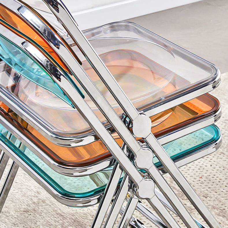 Metal Modern Dining Chair Indoor Folding Open Back Dining Side Chair Clearhalo ' kitchen&dining_furn' 'Dining Chairs' 'Dining Tables & Seating' 'dining_chair' 'furn' 'furn_dining_chair' 'Furniture' 'furniture_dining_chair' 'Kitchen & Dining Furniture' 'kitchen' 1200x1200_4ce05f03-45c5-4b6f-bff0-90355b1ac916