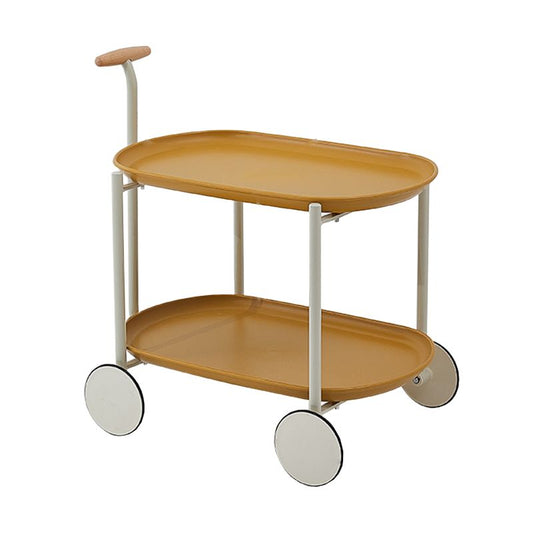 Tray Top Corner Table with Storage and Wheels Accent Side Table
