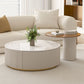 Modern Stone Drum Coffee Table with Storage Dia 31.5" Cocktail Table in Withe Clearhalo 'Coffee & Accent Tables' 'Coffee Tables' 'coffee_tables' 'furn' 'furn_coffee_tables' 'Furniture' 'Living Room Furniture' 1200x1200_4ce1fdef-33f6-4966-80a6-2c43ba9c886f