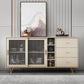 Glass and Sliding Doors Sideboard Modern MDF Kitchen 2-door Breakfront Sideboard Clearhalo 'buffet_sideboard' 'Buffets & Sideboards' 'furn' 'furn_buffet_sideboard' 'Furniture' 'furniture_buffet_sideboard' 'Kitchen & Dining Furniture' 1200x1200_4ce35ccf-37d6-4bb8-9020-86d11a932865