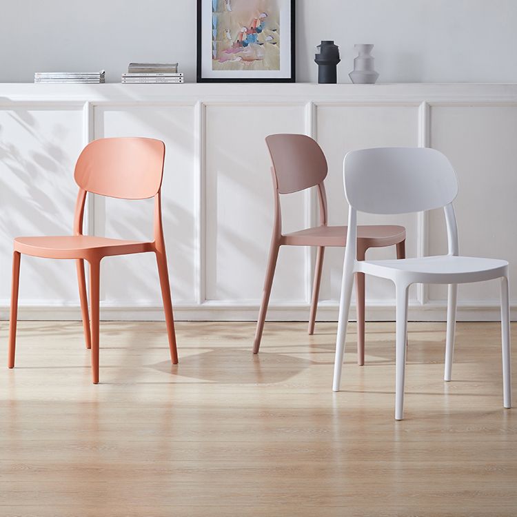 Scandinavian Plastic Armless Dining Chairs Stackable Open Back Side Chair Clearhalo ' kitchen&dining_furn' 'Dining Chairs' 'Dining Tables & Seating' 'dining_chair' 'furn' 'furn_dining_chair' 'Furniture' 'furniture_dining_chair' 'Kitchen & Dining Furniture' 'kitchen' 1200x1200_4ce3c157-4fee-4261-943e-77e8d3109241