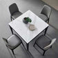 4 Legs Dining Table Industrial Stone Dining Table with Black Frame