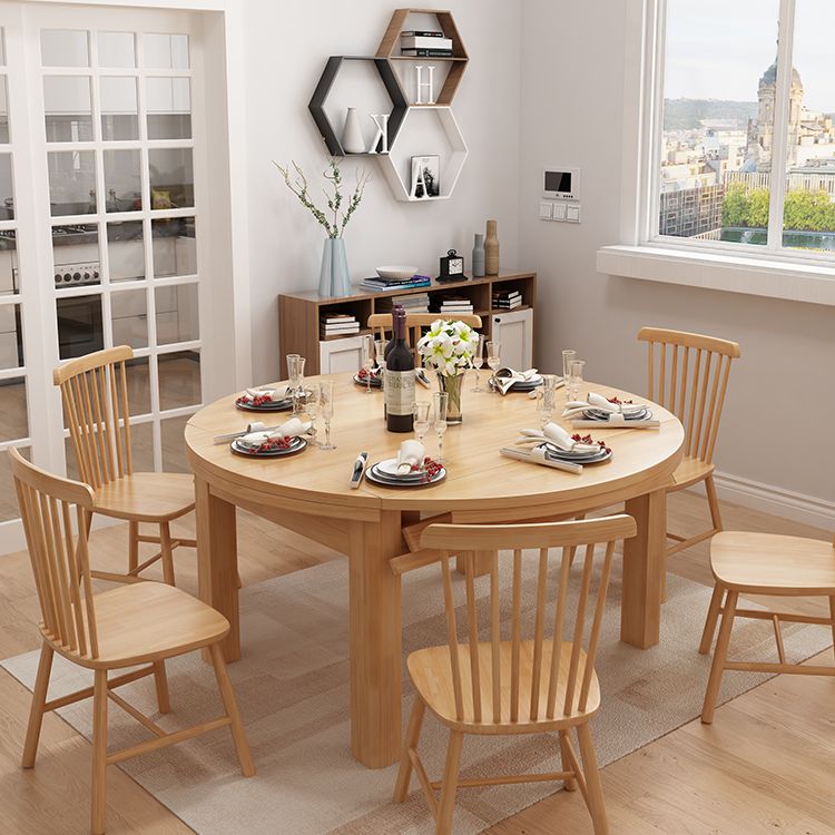 Contemporary Extendable Solid Wood Dining Table Kitchen Standard Dining Table with 4 Legs Base Clearhalo ' dining_table' 'Dining Tables & Seating' 'Dining Tables' 'furn' 'furn_dining_table' 'Furniture' 'furniture_dining_table' 'Kitchen & Dining Furniture' 'kitchen&dining_furn' 'kitchen' 'kitchen_dining_table' 1200x1200_4ce84d05-2f78-4c04-a409-d9507cd8ac7a
