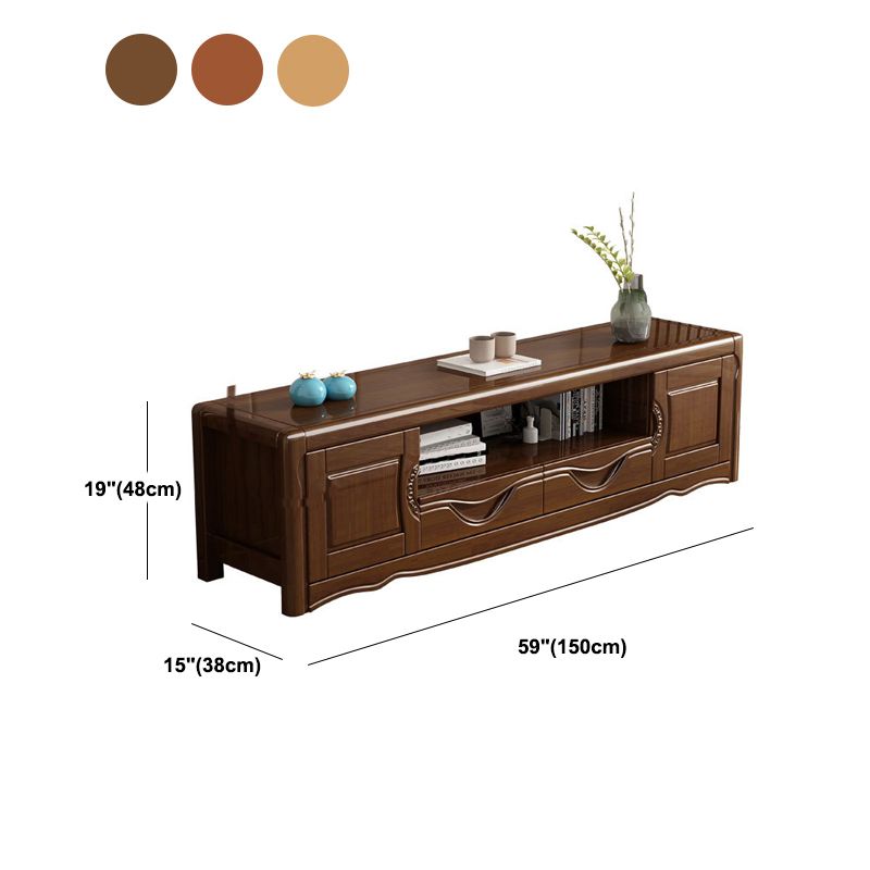 Modern Wood TV Media Stand 15" W Open Shelving TV Stand with Drawers Clearhalo 'furn' 'furn_tv_stands_entertainment_centers' 'Furniture' 'Living Room Furniture' 'TV Stands & Entertainment Centers' 'TV Stands & Media Storage Furniture' 'tv_stands_entertainment_centers' 1200x1200_4cea150e-6ba0-401a-86a2-1b0ac6bf2133