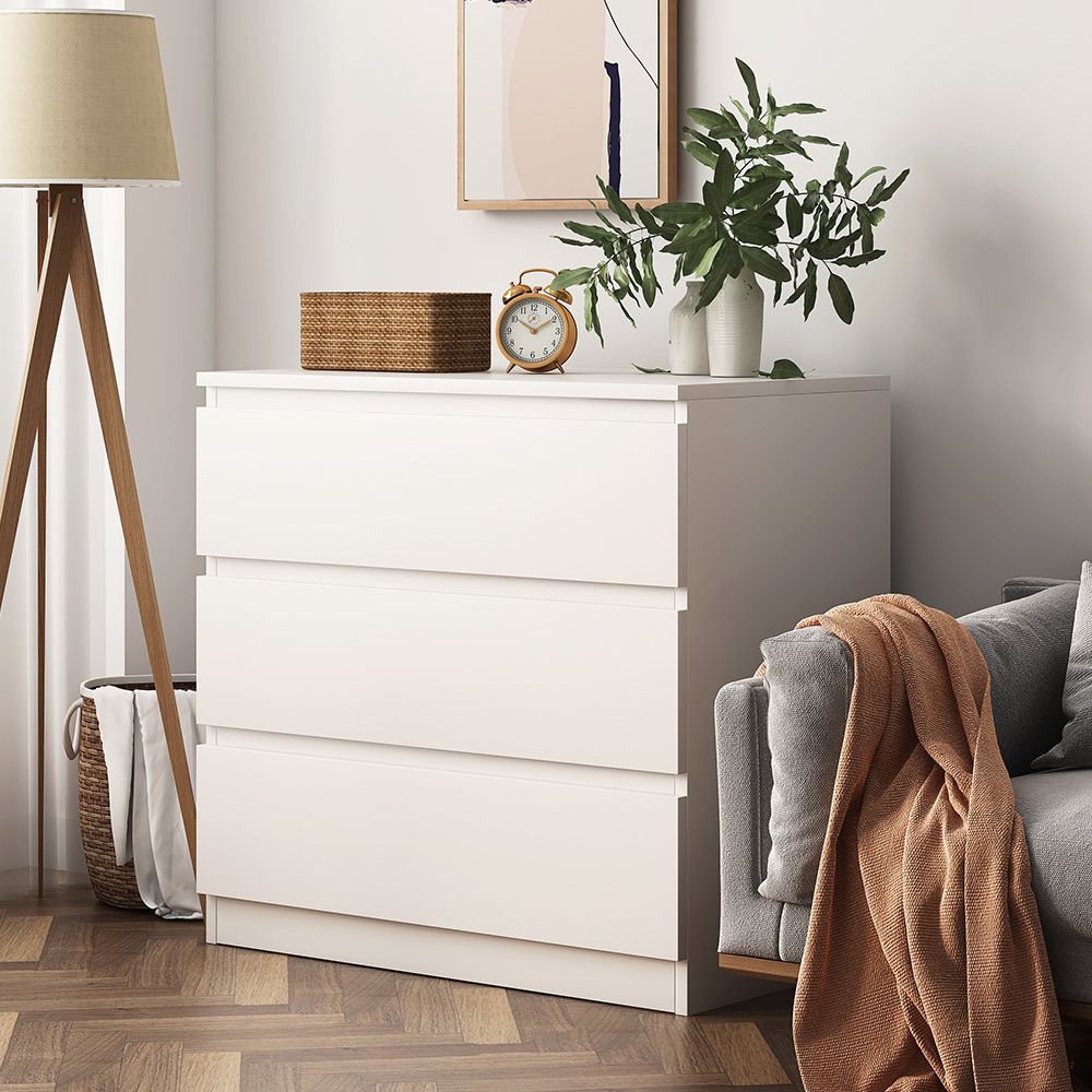 Cassettiera contemporanea doppia in legno per camera da letto