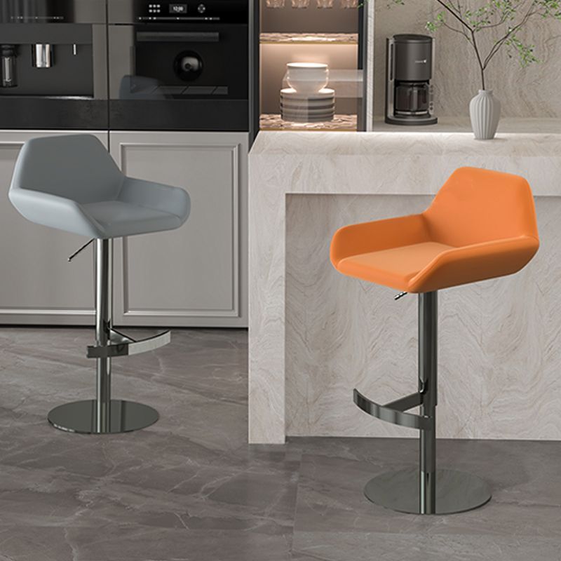 Glam Style Counter Stool Faux Leather Adjustable Height Bar Stool with Swivel Clearhalo 'Bar Furniture' 'Bar Stools' 'bar_stools' 'furn' 'furn_bar_stools' 'Furniture' 'Kitchen & Dining Furniture' 1200x1200_4cee9fff-4bee-4a56-93c4-c97227ef04b4