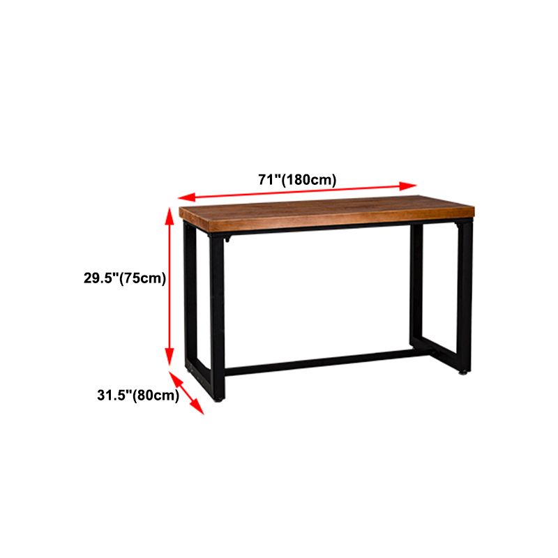 Solid Wood Dining Table Industrial Brown Top Dining Table with Black Frame Clearhalo 'Dining Tables & Seating' 'Dining Tables' 'dining_table' 'furn' 'furn_dining_table' 'Furniture' 'Kitchen & Dining Furniture' 1200x1200_4ceeda17-bb17-4091-ad08-21022b3edcd9