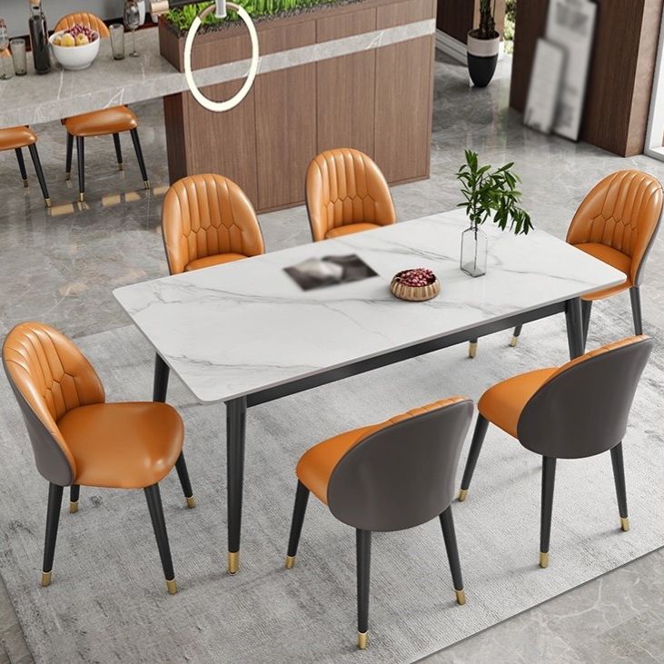 Glam Style 1/2/3/5/7 Pieces Dining Set Sintered Stone Dining Table Set for Home Use Clearhalo 'Dining Room Sets' 'Dining Tables & Seating' 'dining_room_set' 'furn' 'furn_dining_room_set' 'Furniture' 'furniture_dining_room_set' 'Kitchen & Dining Furniture' 'kitchen&dining_furn' 'kitchen' 1200x1200_4cef6c4f-0e53-4b79-85eb-1fbe5e9ea5cc