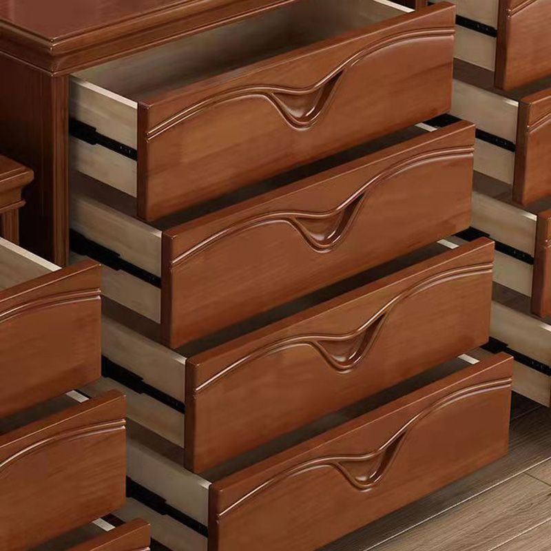 Brun 16.14 "Large Accent moderne coffre en bois avec des tiroirs