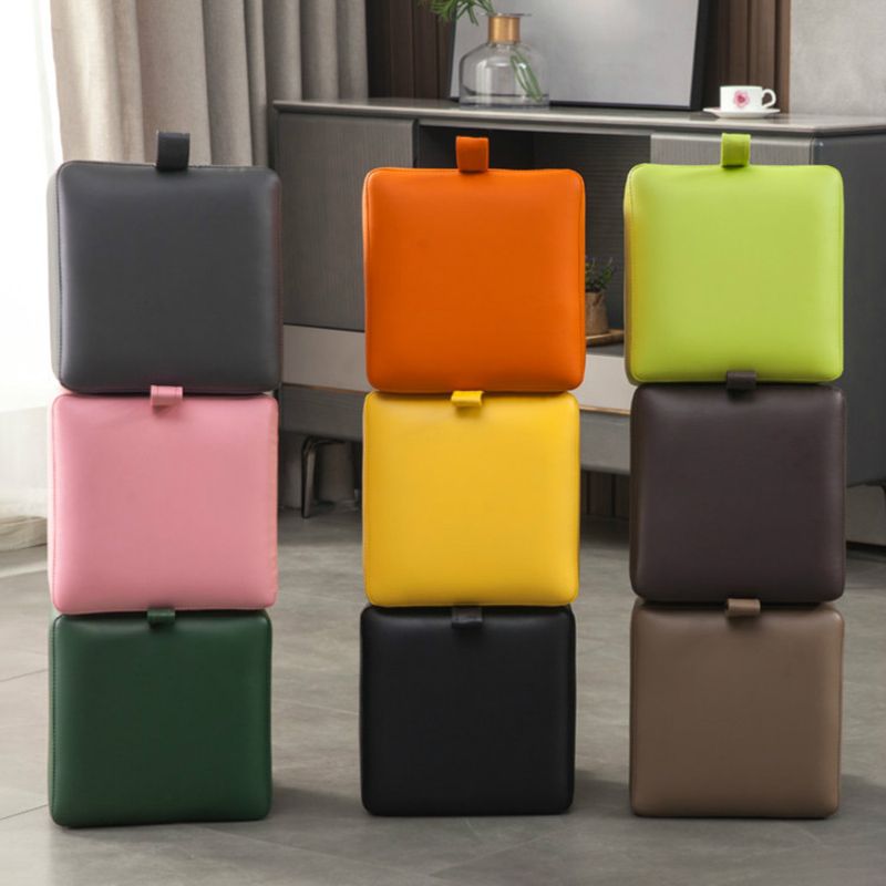 Orange Modern Standard Faux Leather Square Standard para sala de estar