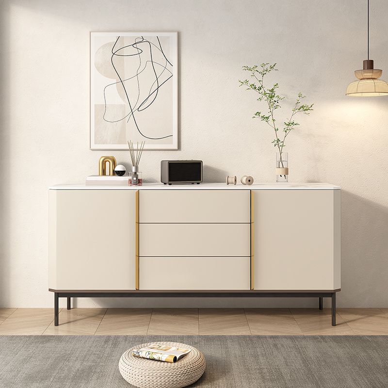 Contemporary Buffet Sideboard Stone Sideboard Table with Cabinets and Cabinets Clearhalo 'buffet_sideboard' 'Buffets & Sideboards' 'furn' 'furn_buffet_sideboard' 'Furniture' 'Kitchen & Dining Furniture' 1200x1200_4cf656ea-6e1d-43a0-94b3-dda512bdc947
