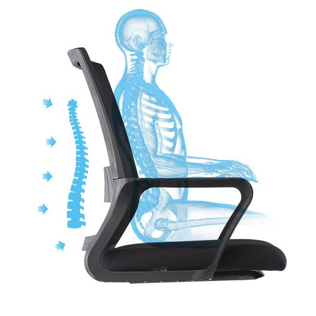 Sillón con respaldo alto contemporáneo ergonómico sin ruedas silla de escritorio