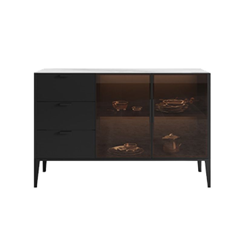 Contemporary Dining Buffet Stone Sideboard with Cabinets and Drawers Clearhalo 'buffet_sideboard' 'Buffets & Sideboards' 'furn' 'furn_buffet_sideboard' 'Furniture' 'Kitchen & Dining Furniture' 1200x1200_4cf952a8-3e34-46ce-a9cb-926f3ff2708d