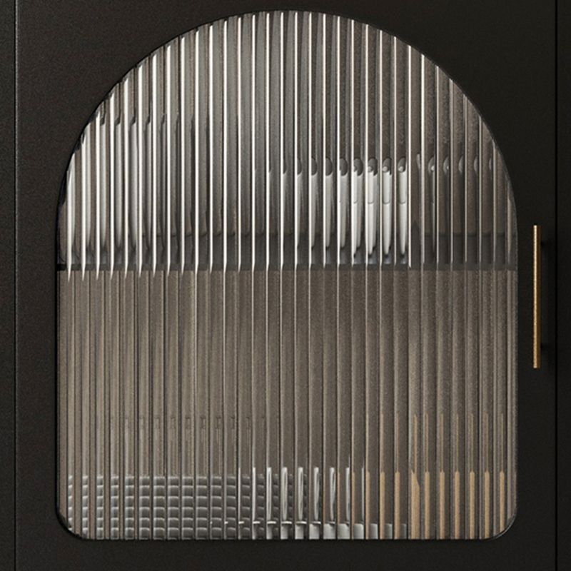 Schwarz/Weiß zwei Regale Nachttischglas moderner 1-Tür-Nachttisch