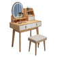 Wood-based Panel Walnut/log with 2 Drawers and Dressing Table with Storage Racks