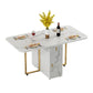 Modern Style White Dining Table Sintered Stone Drop-Leaf Dining Table for Home Use Clearhalo ' dining_table' 'Dining Tables & Seating' 'Dining Tables' 'furn' 'furn_dining_table' 'Furniture' 'furniture_dining_table' 'Kitchen & Dining Furniture' 'kitchen&dining_furn' 'kitchen' 'kitchen_dining_table' 1200x1200_4cfd165a-2db5-4c03-974d-0164062048c4