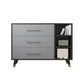 15.74" W Gray Accent Chest with Solid Wood Straight Legs Chest with Drawers