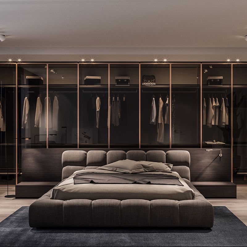 Modern Style Upholstered Headboard Mimics Leather/cotton Bed