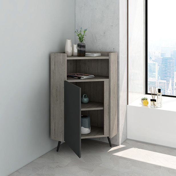 Glam Engineered Wood Buffet Sideboard 39.3"H 1-Door Dining Room Buffet Server Clearhalo 'buffet_sideboard' 'Buffets & Sideboards' 'furn' 'furn_buffet_sideboard' 'Furniture' 'Kitchen & Dining Furniture' 1200x1200_4cfeeb4e-6870-4999-aa55-4cfcb30f30a6