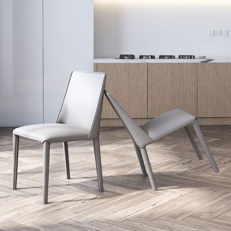 Zeitgenössischer Leder -Esstuhl Armless Side Stuhl für das Restaurantgebrauch