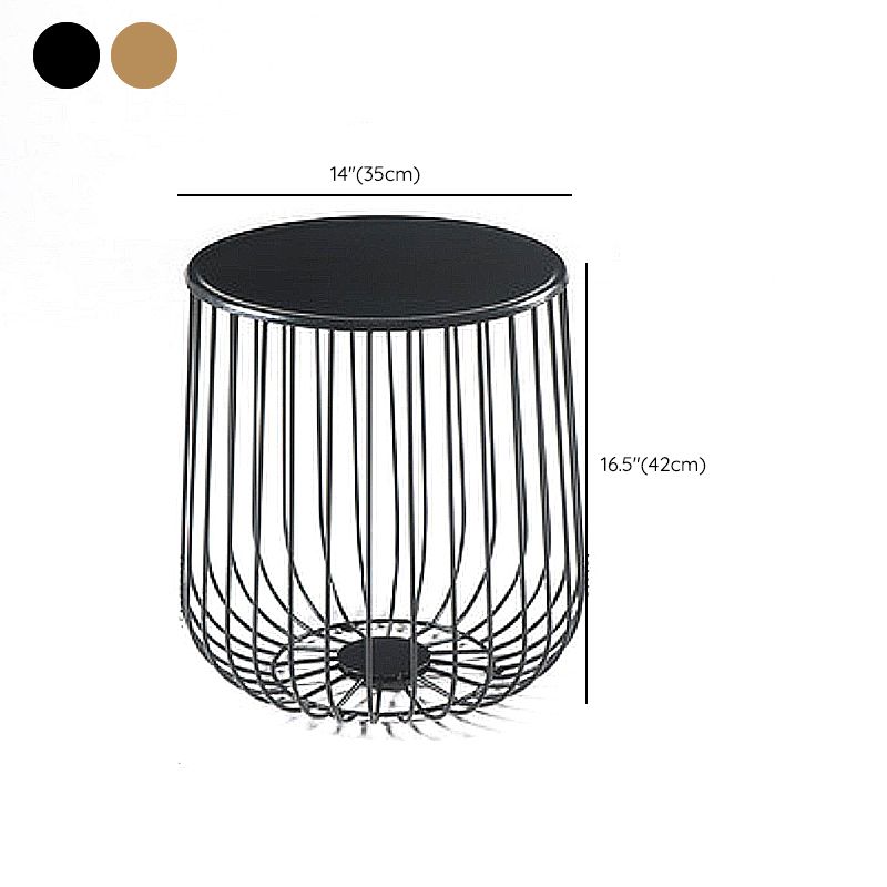 Metal Geometric Coffee Table Mid-Century Modern Frame Cocktail Table with Storage