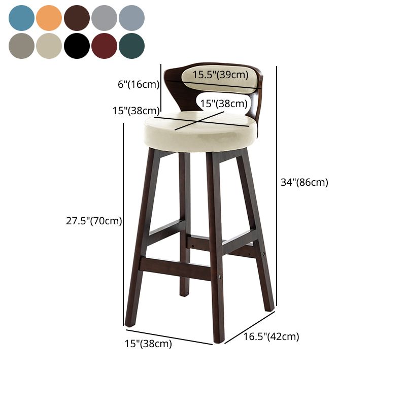 Scandinavian Wood Brown Counter Stools Round Seat Bar Stools with Footrest Clearhalo 'Bar Furniture' 'Bar Stools' 'bar_stools' 'furn' 'furn_bar_stools' 'furniture_bar_stools' 'Kitchen & Dining Furniture' 'kitchen&dining_furn' 'kitchen' 'kitchen_furn' Furniture' 1200x1200_4d03e897-796d-4871-acb7-192f9347e124