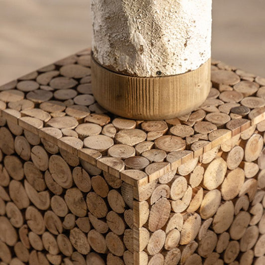 Solid Wood Living Room Side Table Light Brown Square End Table