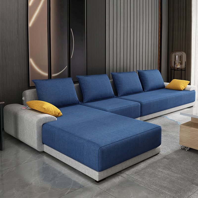 Contemporary Loose Back Removable Cushions Sofa with Reversible Chaise Clearhalo 'furn' 'furn_sectionals' 'Furniture' 'furniture_sectionals' 'kitchen' 'kitchen_sectionals' 'Living Room Furniture' 'Sectionals' 1200x1200_4d06d93f-b3eb-4d5b-80f4-dbce4298a57a