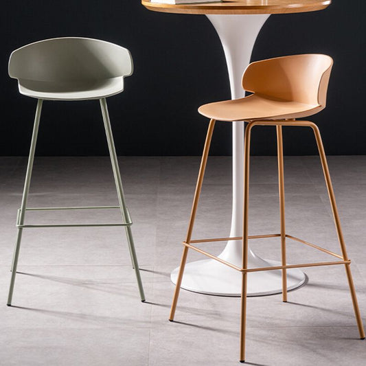 Contemporary Style Bar Stool Plastic Counter Bar Stool with Metal Legs Clearhalo 'Bar Furniture' 'Bar Stools' 'bar_stools' 'furn' 'furn_bar_stools' 'Furniture' 'furniture_bar_stools' 'Kitchen & Dining Furniture' 1200x1200_4d086e19-dcbd-4374-8047-c460ee943863