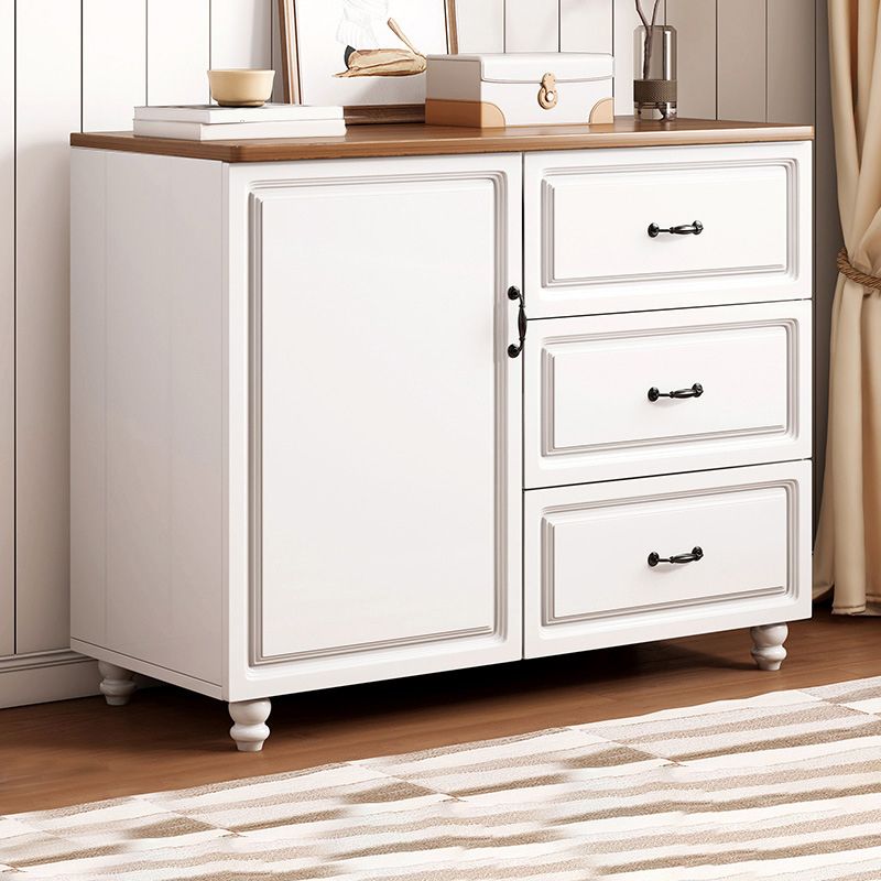 White Wood Accent Cabinet with Drawers 15.74" Wide Modern Standard Side Cabinet Clearhalo 'Cabinets & Chests' 'cabinets_chests' 'furn' 'furn_cabinets_chests' 'Furniture' 'Living Room Furniture' 1200x1200_4d086ec7-4eed-441a-ab92-c2078fd459d2