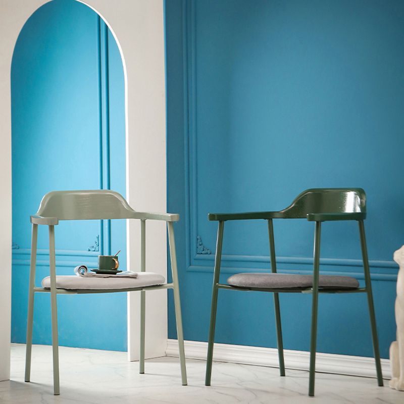 Modern Style Metal Arm Chair Open Back Dining Side Chair with Wood back Clearhalo 'Dining Chairs' 'Dining Tables & Seating' 'dining_chair' 'furn' 'furn_dining_chair' 'Furniture' 'furniture_dining_chair' 'Kitchen & Dining Furniture' 1200x1200_4d09f242-242b-4078-9eb3-f9ac3c3c0bdd