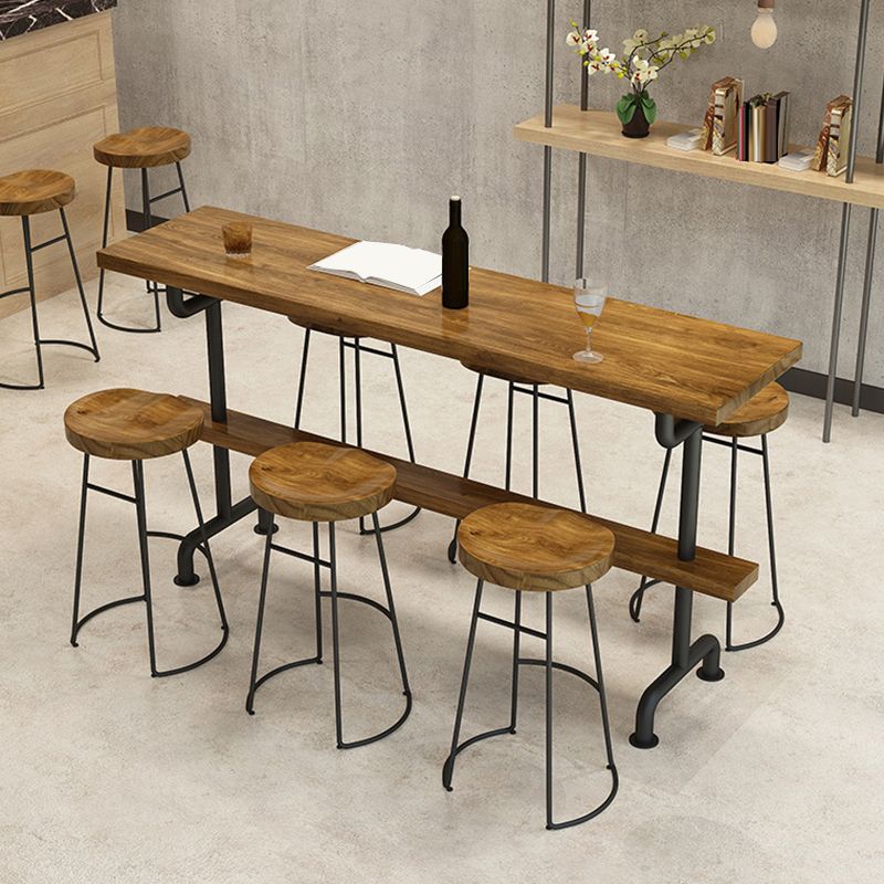 Modern Pub Height Dining Table Iron Solid Wood Pub Table for Patio Clearhalo 'Bar Furniture' 'Bar Tables' 'bar_tables' 'furn' 'furn_bar_tables' 'Furniture' 'Kitchen & Dining Furniture' 1200x1200_4d0a553d-c5ea-4d18-89a5-f1fe49ea7c82