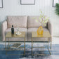 Brass Iron Frame Coffee Table Mid-Century Modern 17.7" W Square Cocktail Table Clearhalo 'Coffee & Accent Tables' 'Coffee Tables' 'coffee_tables' 'furn' 'furn_coffee_tables' 'Furniture' 'Living Room Furniture' 1200x1200_4d0bd70e-da15-4e6c-a638-96c1d182d09f