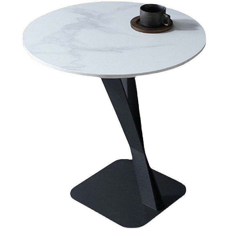 Pedestal Base Design Black Metal White/white Gold/black SLATE Top Round Side Table Clearhalo 'Coffee & Accent Tables' 'End & Side Tables' 'end_side_tables' 'furn' 'furn_end_side_tables' 'Furniture' 'Living Room Furniture' 1200x1200_4d0c4fce-7f1d-4bcd-a023-d2a5b37dfac4