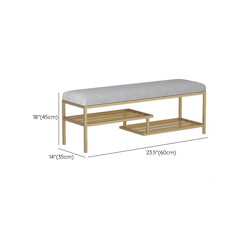Moderne Entryway Bench Cushioned Metal Seating Bank, 14 "breedte