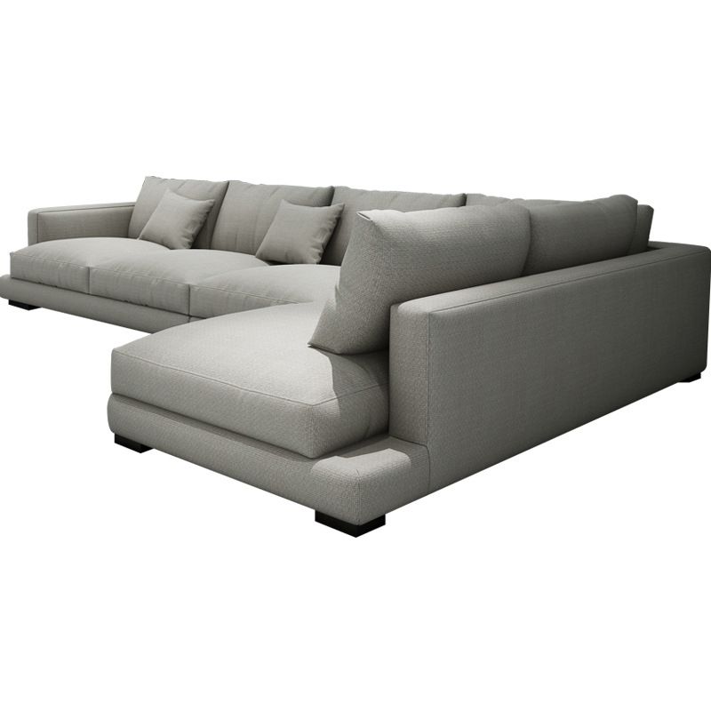 23.6"High Square Arm Sectional Contemporary Sofa and Chaise for Living Room Clearhalo 'furn' 'furn_sectionals' 'Furniture' 'furniture_sectionals' 'kitchen' 'kitchen_sectionals' 'Living Room Furniture' 'Sectionals' 1200x1200_4d0c813e-2b31-42ff-8afb-3e3f470364f3