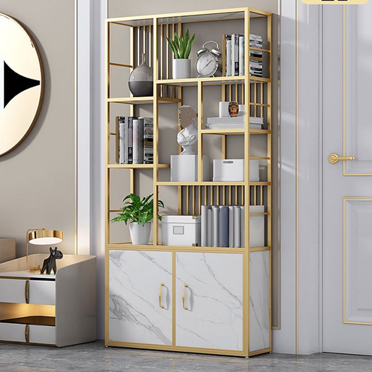 Contemporary 70.87" H Metal Shelf Open Bookcase for Living Room Clearhalo 'Bookcases' 'furn' 'furn_bookcases' 'Furniture' 'Office Furniture' 1200x1200_4d0e8342-2703-4105-a6ef-138b81b949a8