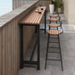 Bar-Esstisch aus Kunststoff, Holz, moderner rechteckiger Bartisch mit Bock für Café-Balkon