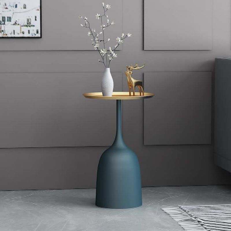 Pedestal Tray Top End Table Mid-Century Round Minimalist Side Table