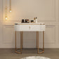 Luxurious Metal Make-up Vanity Stone Top Dressing Table Stool Set with Lighted Mirror