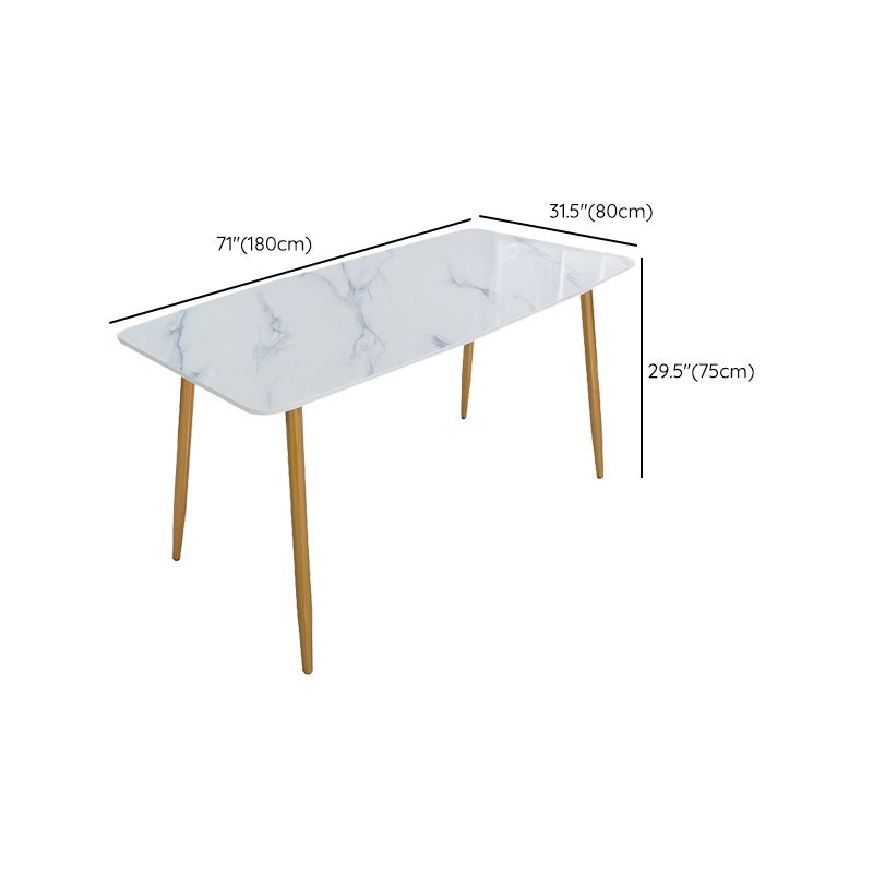 Ensemble de salle à manger nordique 1/5 pièces, Table à manger rectangulaire en pierre pour salle à manger