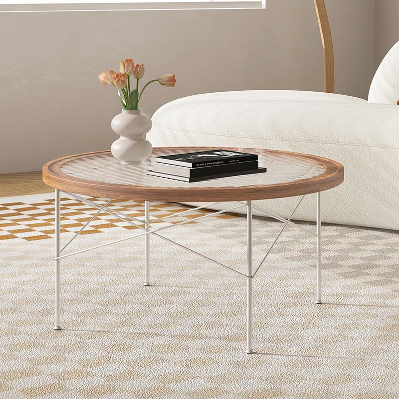 15"H Tropical Coffee Table Glass 4 Legs Coffee Cocktail Table Clearhalo 'Coffee & Accent Tables' 'Coffee Tables' 'coffee_tables' 'furn' 'furn_coffee_tables' 'Furniture' 'Living Room Furniture' 1200x1200_4d11a701-ccb3-4104-946c-532c75461f15